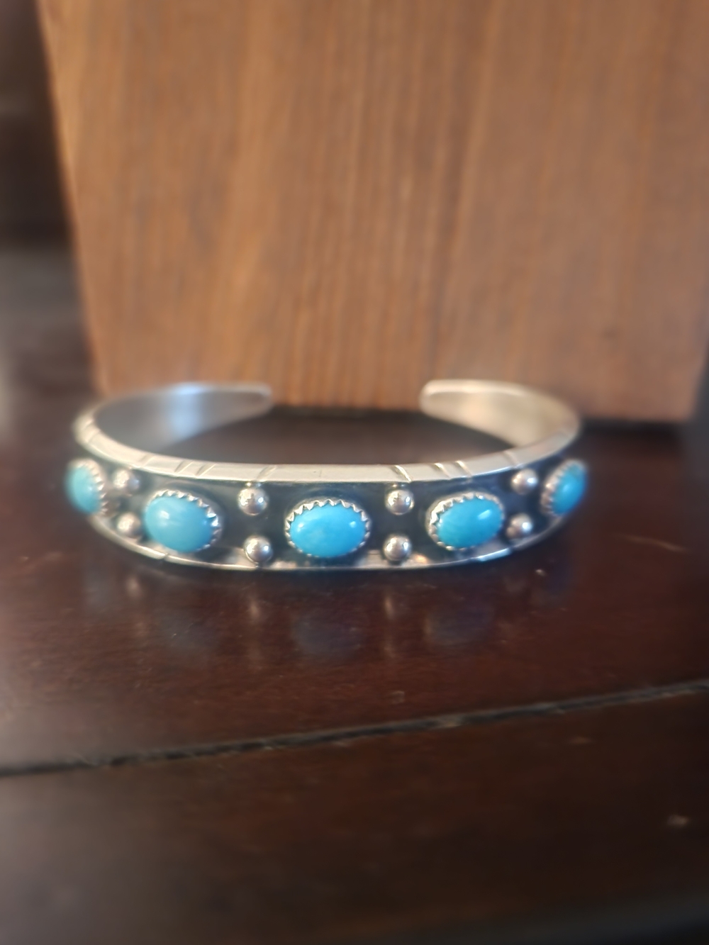Kingmam Turquoise Sterling Silver Cuff By Reed Charley